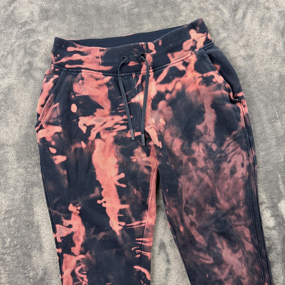 Lululemon Scuba Jogger Womens 6 Black Pink Tie‎ Dye Sweatpants Athletic Logo